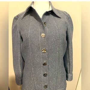 NWT Anthropologie Hilton Hollis Shimmer Tweed Jacket Size 4 (could fit 6/8)